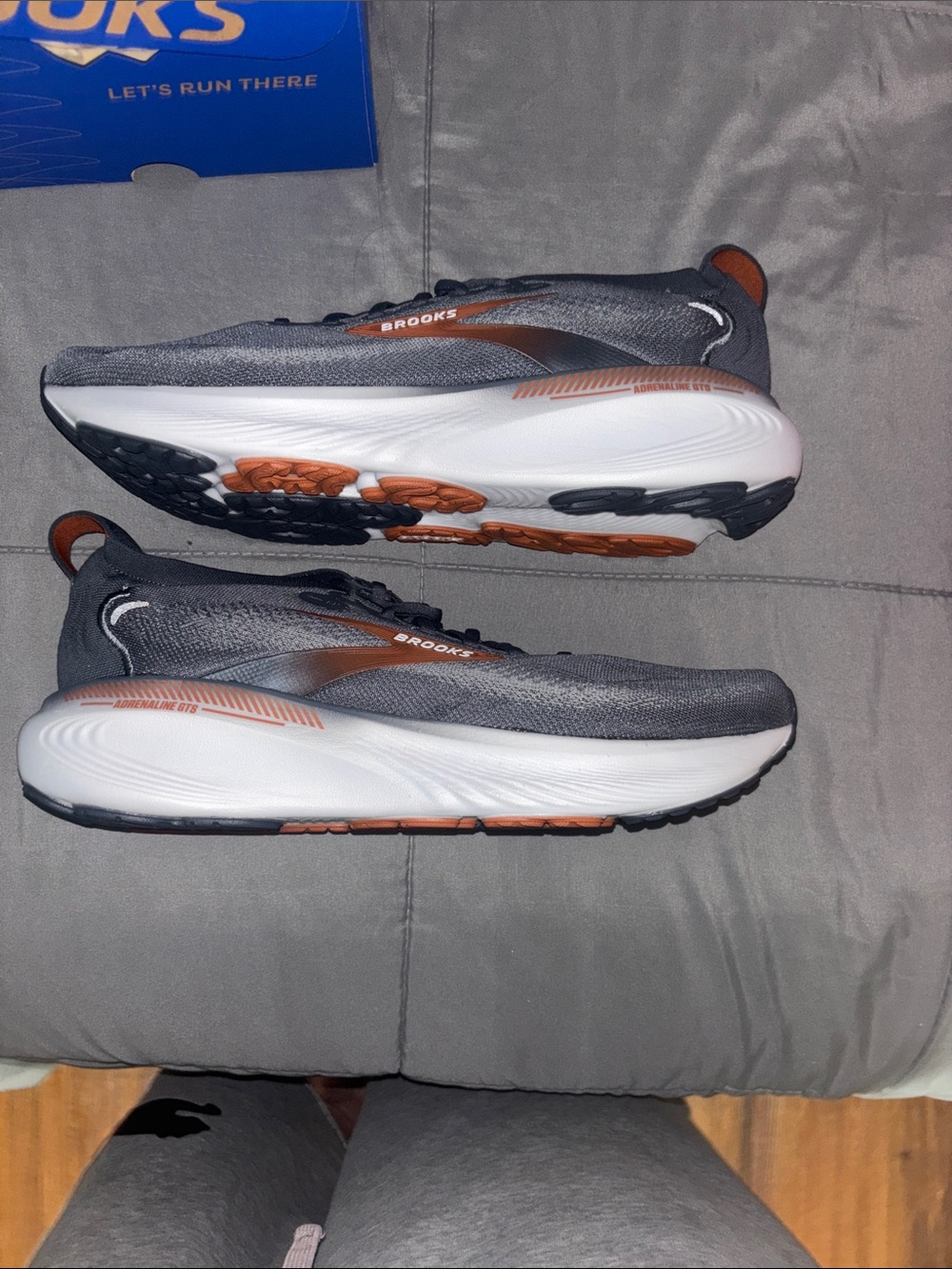 Brooks Men's Gray and Rust-Accent Running Sneakers